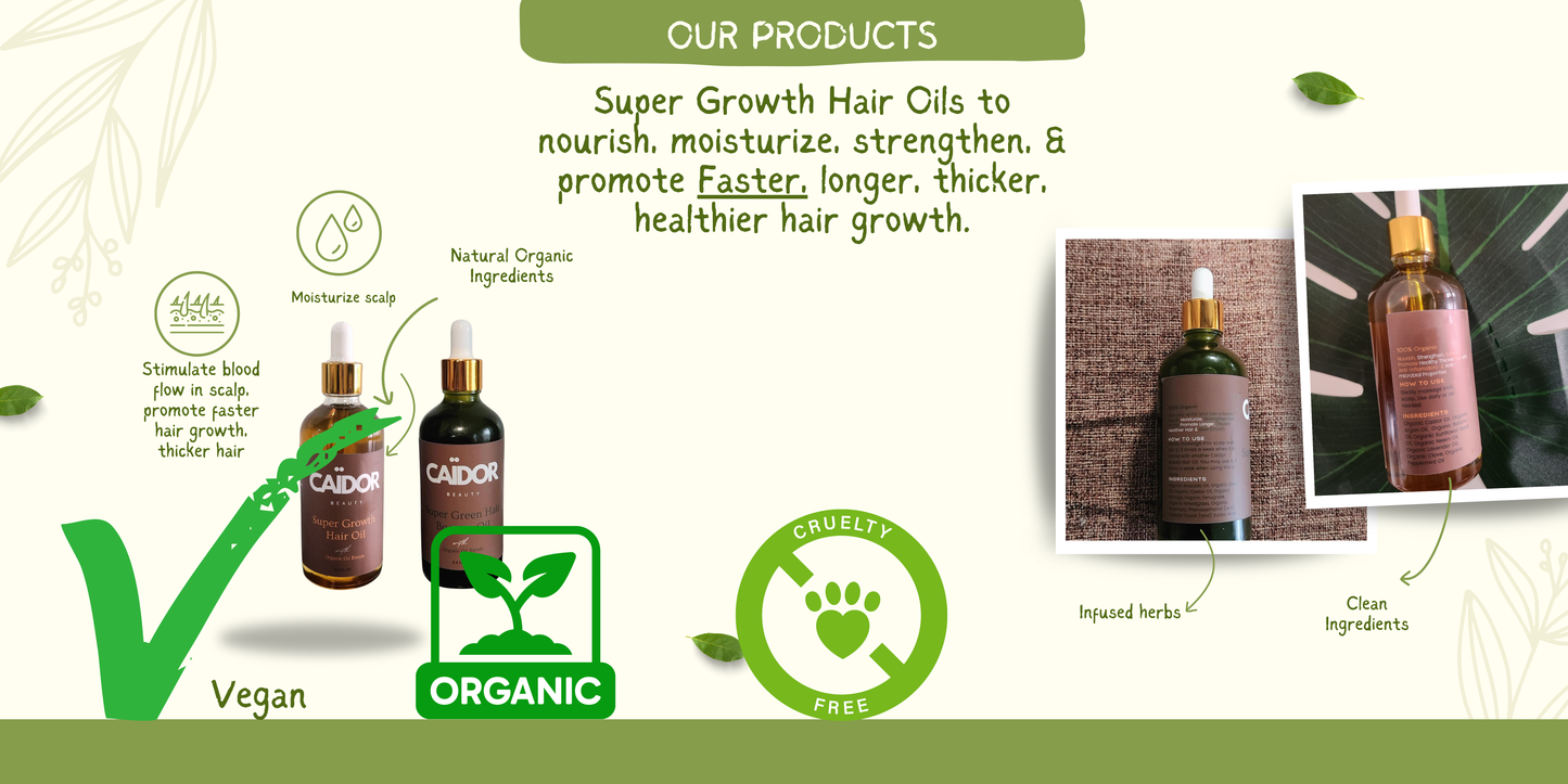 Super Green Hair Booster Oil - with Avocado, Moringa, Rosemary, Fenugreek